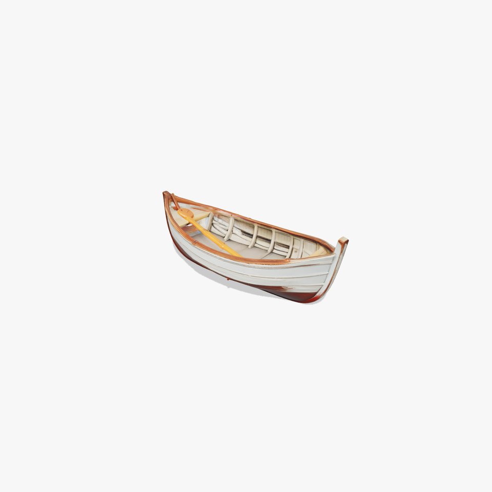 Rustic Rowboat with Oars model pack